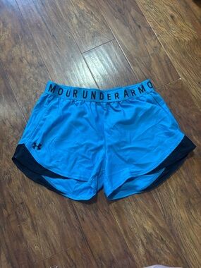 Under Armour Blue Running Shorts with Black Trim